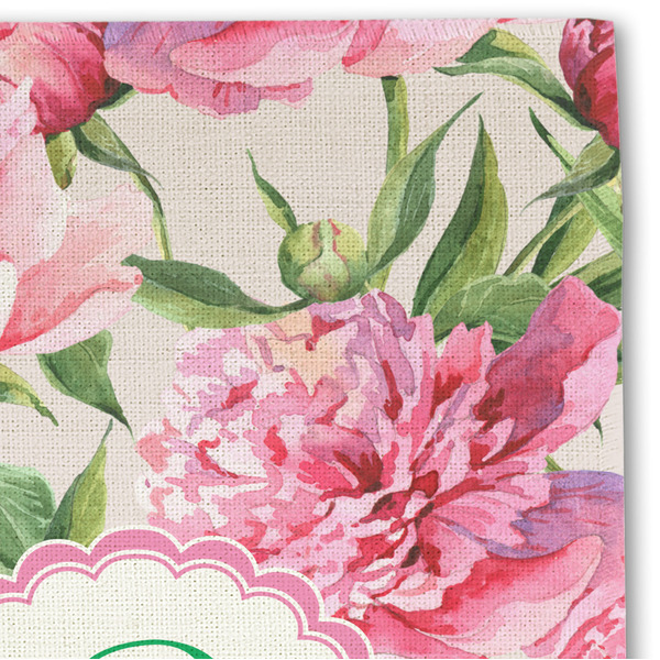 Watercolor Peonies Linen Placemat - DETAIL