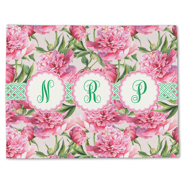 Watercolor Peonies Linen Placemat - Front