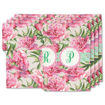 Watercolor Peonies Linen Placemat w/ Multiple Names