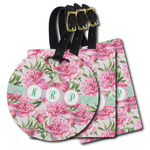 Watercolor Peonies Plastic Luggage Tag (Personalized)