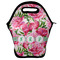 Watercolor Peonies Lunch Bag - Front