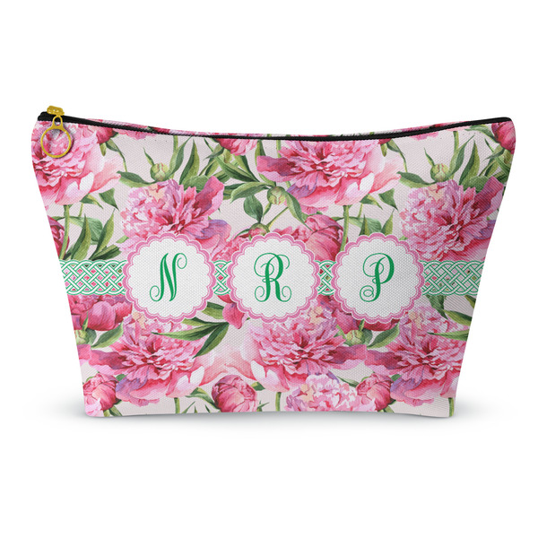 Custom Watercolor Peonies Makeup Bag - Small - 8.5"x4.5" (Personalized)