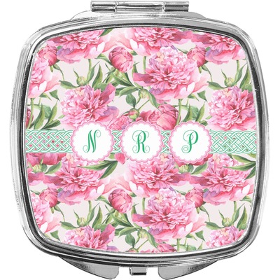 Watercolor Peonies Compact Makeup Mirror (Personalized)