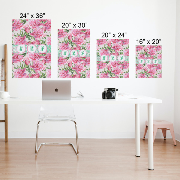 Watercolor Peonies Matte Poster - Sizes