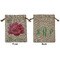Watercolor Peonies Medium Burlap Gift Bag - Front & Back (Personalized)