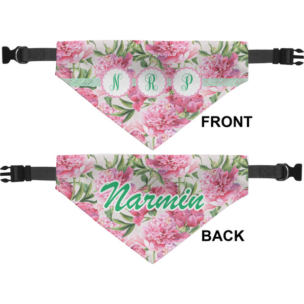 Watercolor Peonies Medium Dog Bandana Approval