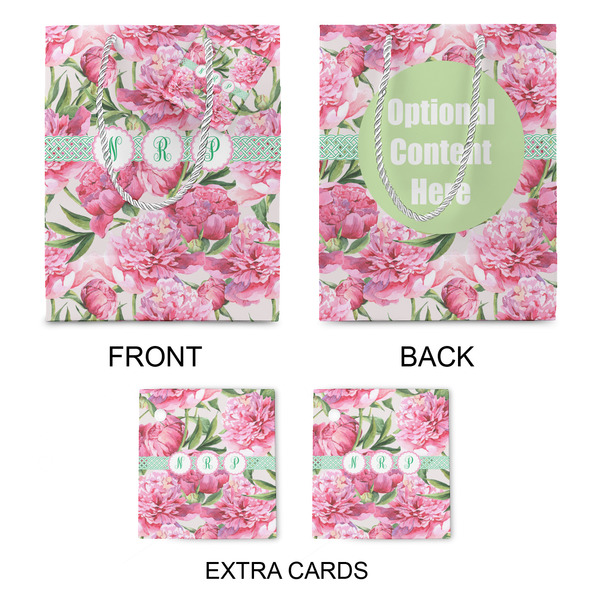 Watercolor Peonies Medium Gift Bag - Approval