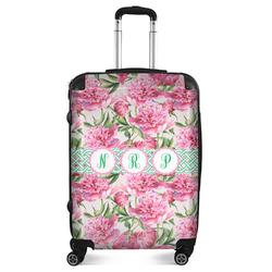 Watercolor Peonies Suitcase - 24" Medium - Checked (Personalized)