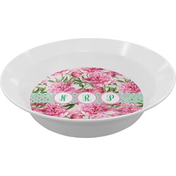 Watercolor Peonies Melamine Bowl - 12 oz (Personalized)
