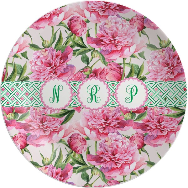 Custom Watercolor Peonies Melamine Plate (Personalized)