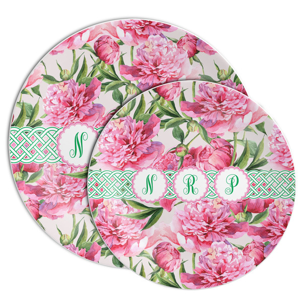 Watercolor Peonies Melamine Plates - PARENT/MAIN