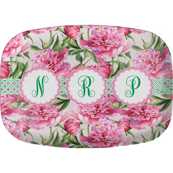 Custom Watercolor Peonies Melamine Platter (Personalized)