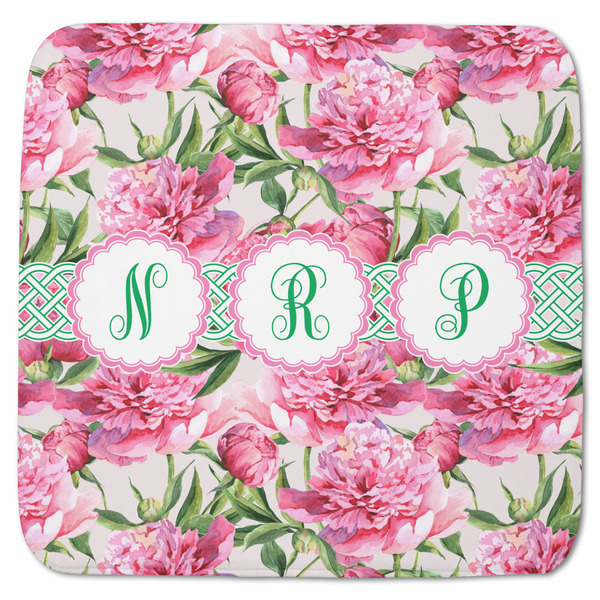 Custom Watercolor Peonies Memory Foam Bath Mat - 48"x48" (Personalized)