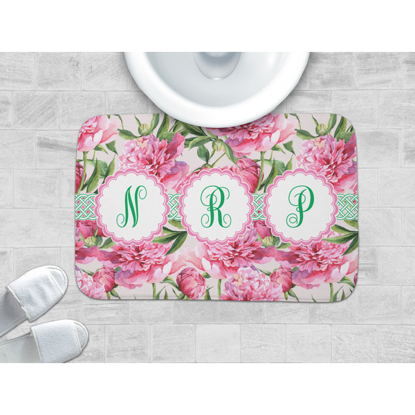 Watercolor Peonies Memory Foam Bath Mat - LIFESTYLE 34x21