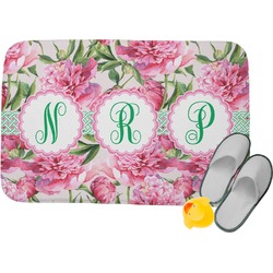 Watercolor Peonies Memory Foam Bath Mat - 24"x17" (Personalized)