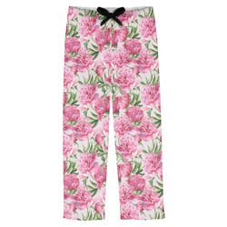 Watercolor Peonies Mens Pajama Pants - S