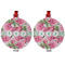 Watercolor Peonies Metal Ball Ornament - Front and Back