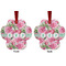 Watercolor Peonies Metal Paw Ornament - Front and Back