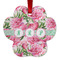 Watercolor Peonies Metal Paw Ornament - Front