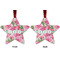 Watercolor Peonies Metal Star Ornament - Front and Back