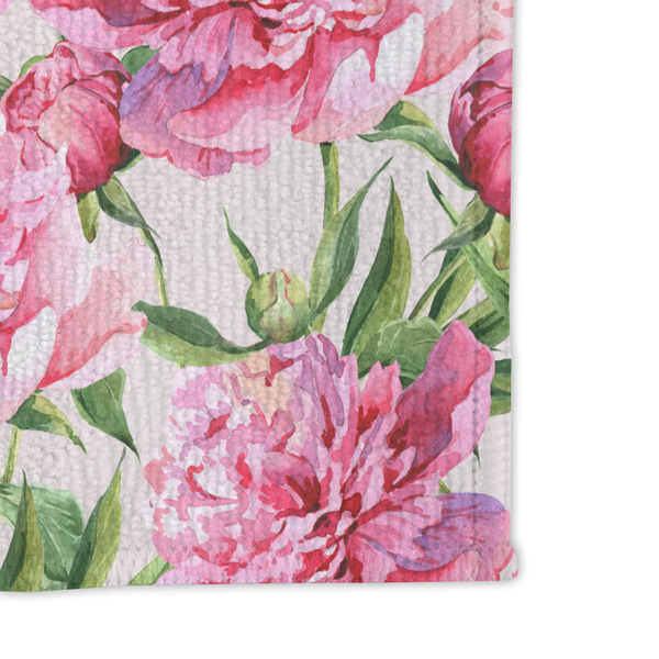 Watercolor Peonies Microfiber Dish Rag - DETAIL