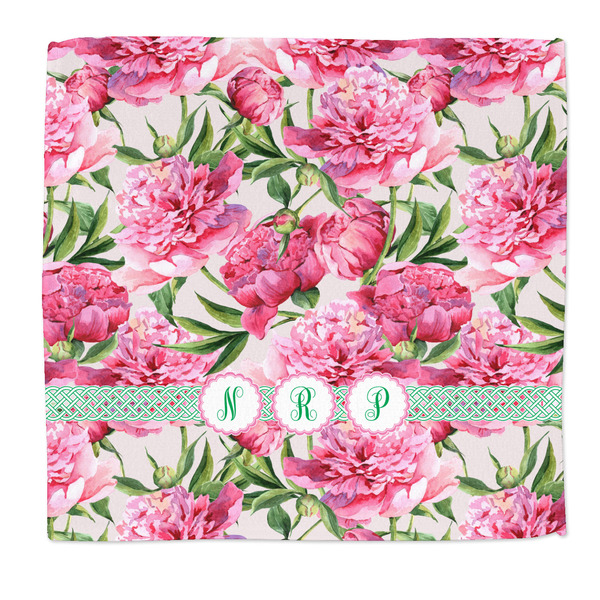 Custom Watercolor Peonies Microfiber Dish Rag (Personalized)