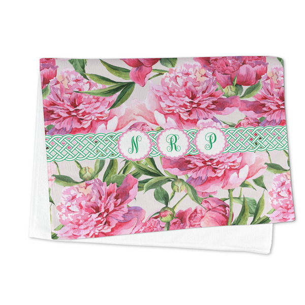 Watercolor Peonies Microfiber Dish Towel - FOLDED HALF