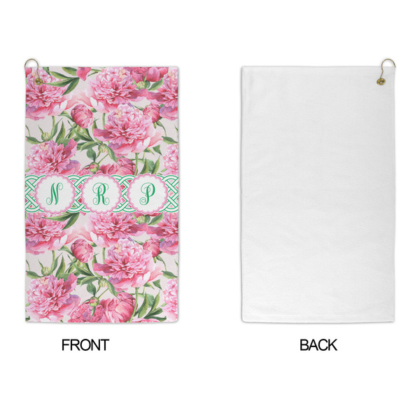 Watercolor Peonies Microfiber Golf Towels - APPROVAL