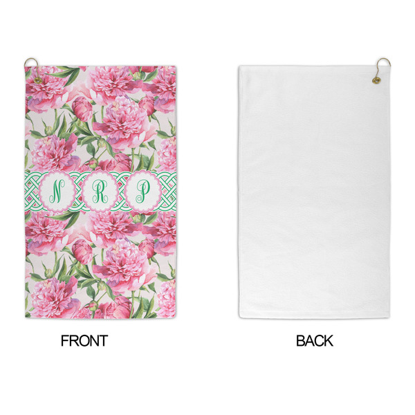 Watercolor Peonies Microfiber Golf Towels - APPROVAL