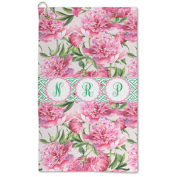 Watercolor Peonies Microfiber Golf Towel (Personalized)