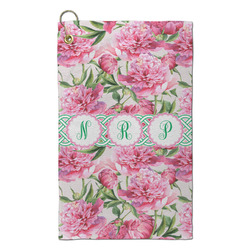 Watercolor Peonies Microfiber Golf Towel - Small (Personalized)