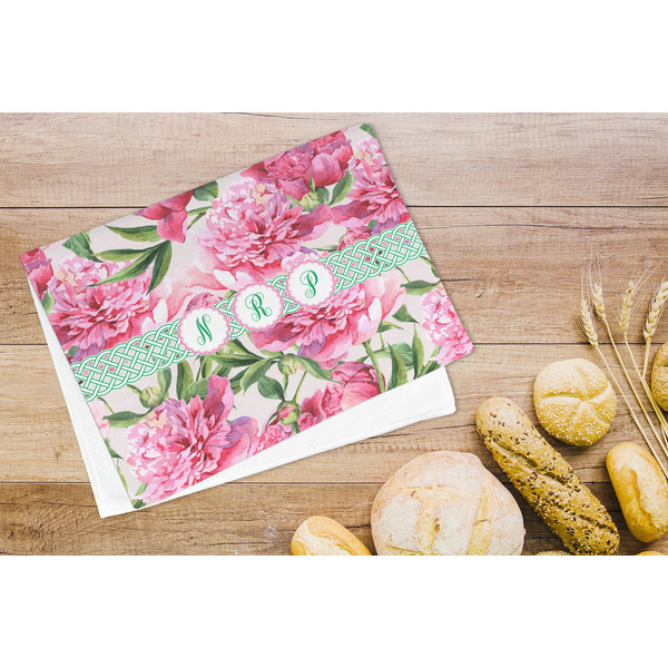 Watercolor Peonies Microfiber Kitchen Towel - LIFESTYLE