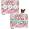 Watercolor Peonies Microfleece Dog Blanket - Regular - Front & Back