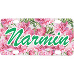 Watercolor Peonies Mini / Bicycle License Plate (4 Holes) (Personalized)