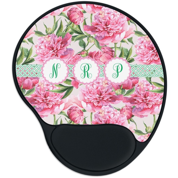 Custom Watercolor Peonies Mouse Pad with Wrist Support