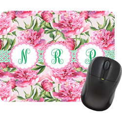 Watercolor Peonies Rectangular Mouse Pad (Personalized)