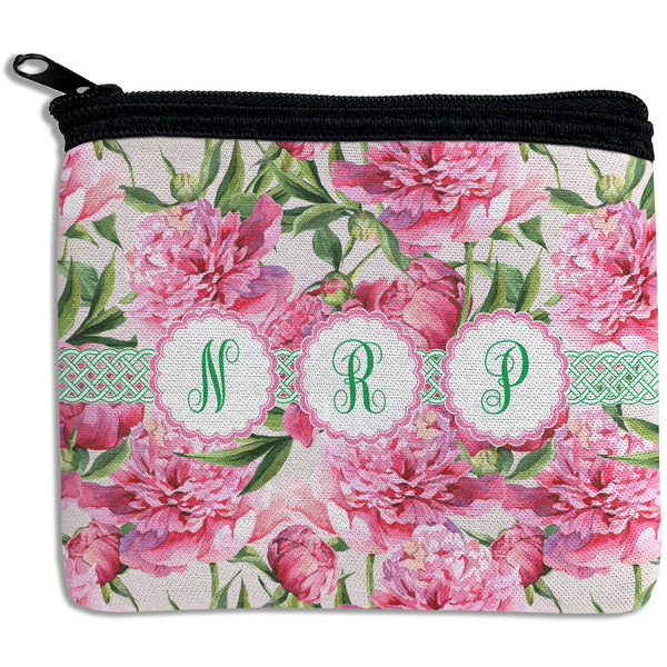 Custom Watercolor Peonies Rectangular Coin Purse (Personalized)