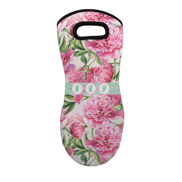 Custom Watercolor Peonies Neoprene Oven Mitt w/ Multiple Names