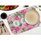 Watercolor Peonies Octagon Placemat - Single front (LIFESTYLE) Flatlay