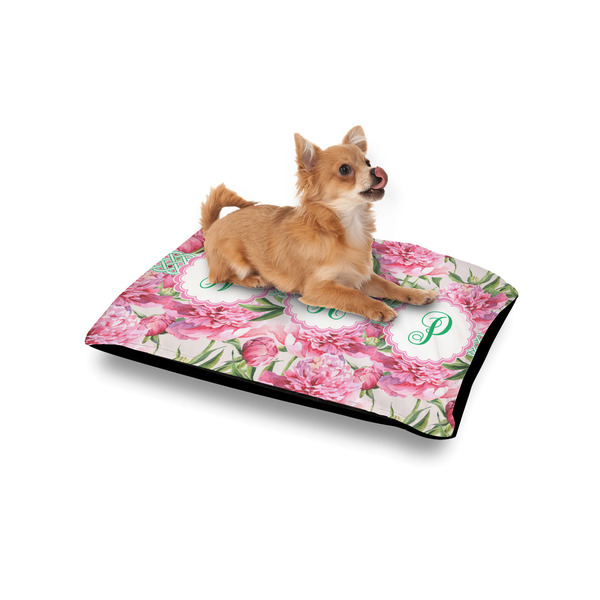 Watercolor Peonies Outdoor Dog Beds - Small - IN CONTEXT