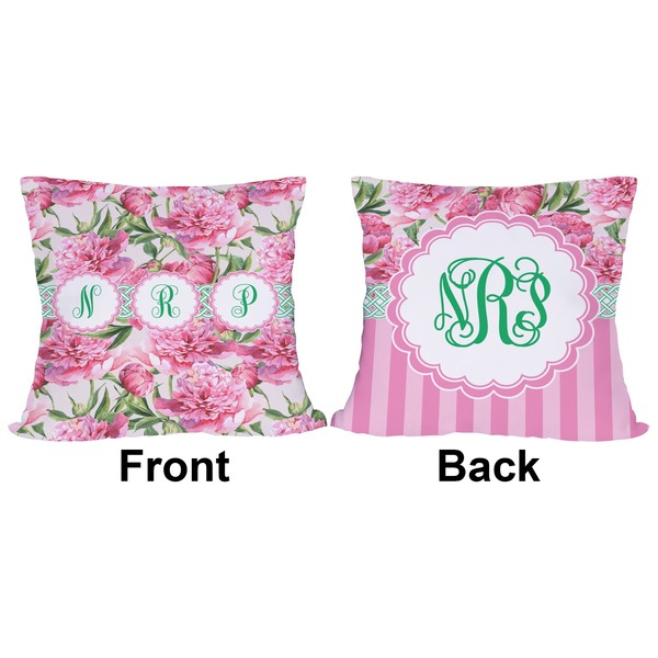 Watercolor Peonies Outdoor Pillow - 20x20