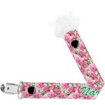Watercolor Peonies Pacifier Clip (Personalized)