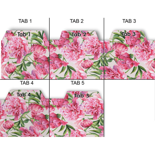Watercolor Peonies Page Dividers - Set of 5 - Approval