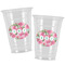 Watercolor Peonies Party Cups - 16oz - Alt View