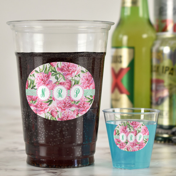 Watercolor Peonies Party Cups - 16oz - In Context