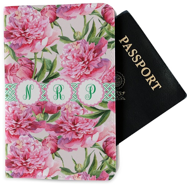 Custom Watercolor Peonies Passport Holder - Fabric (Personalized)