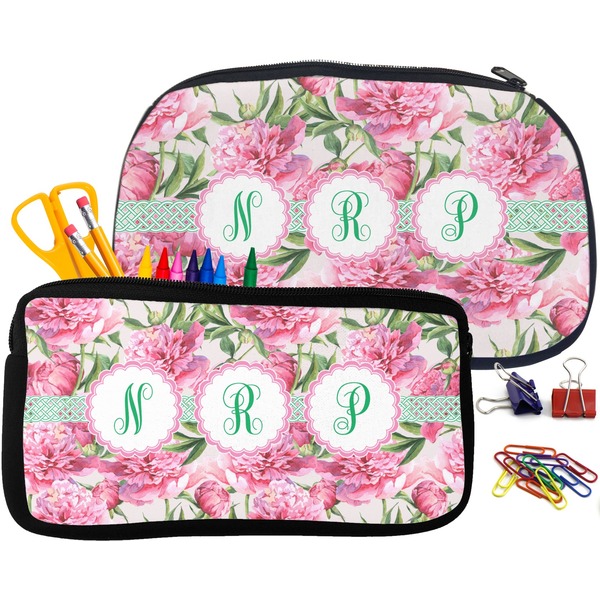 Watercolor Peonies Pencil / School Supplies Bags Small and Medium