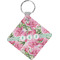 Watercolor Peonies Diamond Plastic Keychain w/ Multiple Names