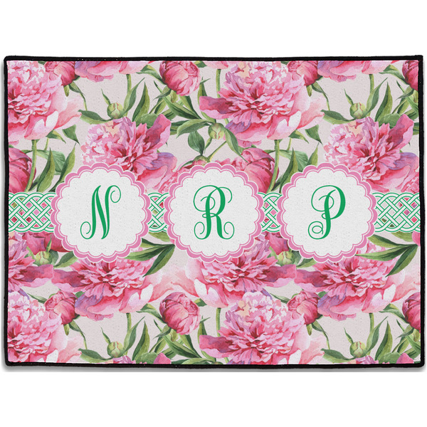 Custom Watercolor Peonies Door Mat (Personalized)