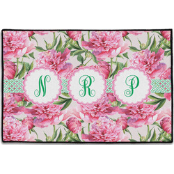 Watercolor Peonies Door Mat - 36"x24" (Personalized)